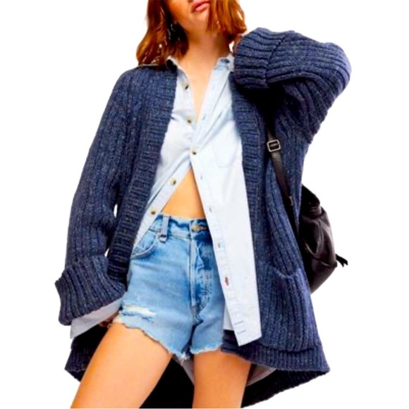 Free People Sweaters - ⭐️ Free People Blossom Cardigan Sweater in Big Dipper Blue Size MEDIUM